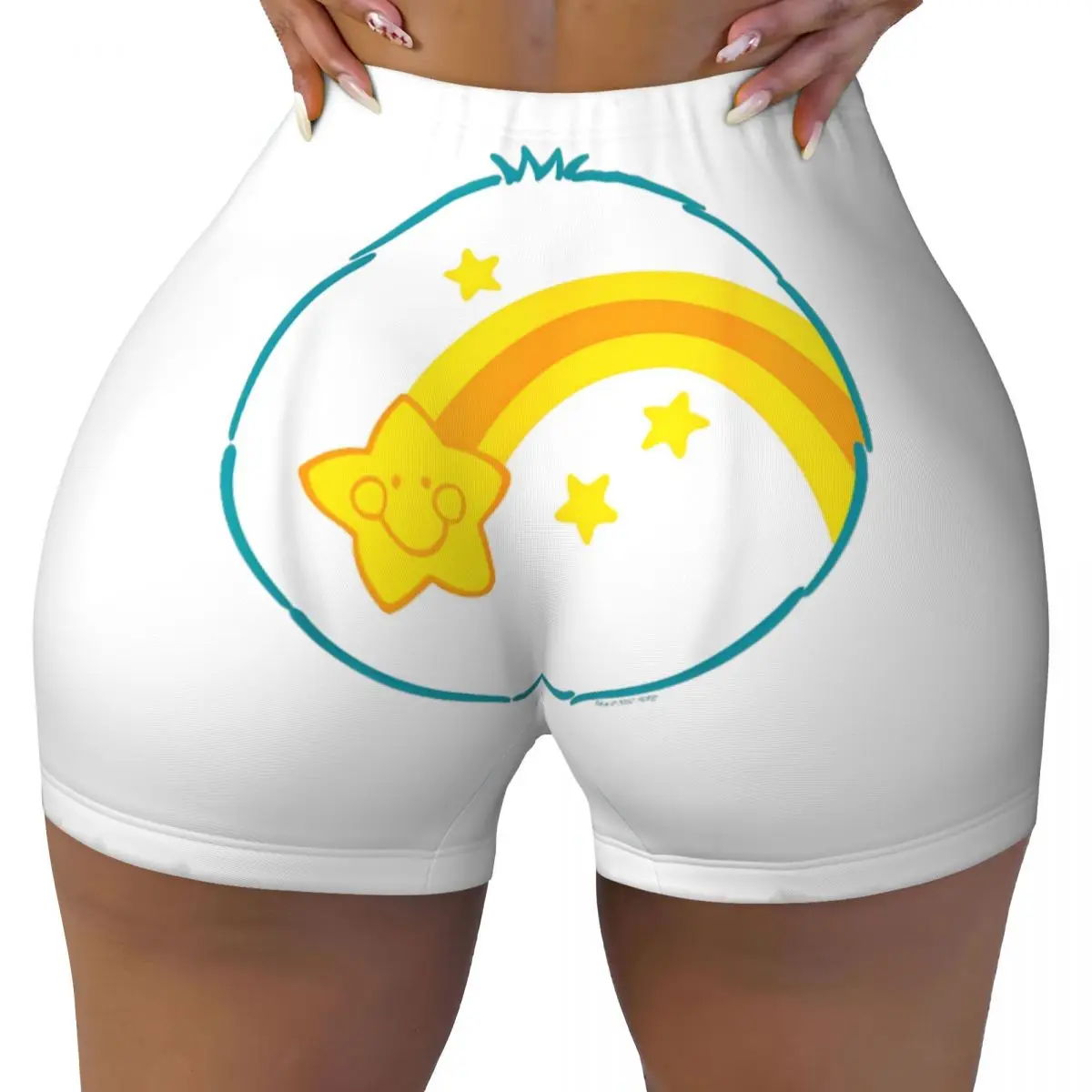 Women Fitness Yoga Short Care Bears Halloween Wish Bear Shooting Star Honey Peach Hip Shorts Running Pants