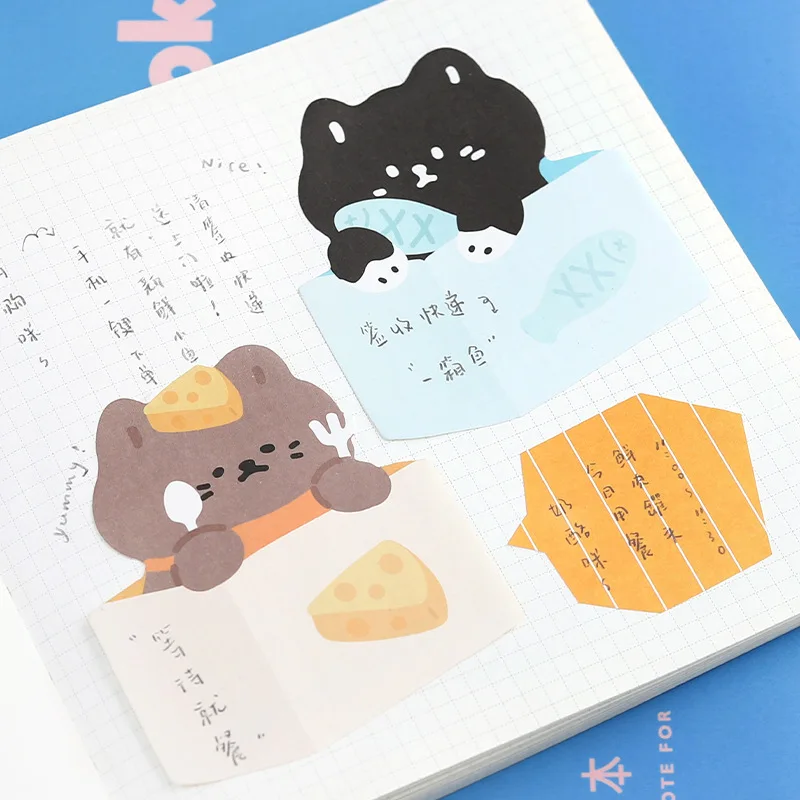 24pcs/lot Creative Box Cat Memo Pad Cartoon Animal Sticky Note Stationery Label Notepad Planner Sticker Post School Supplies