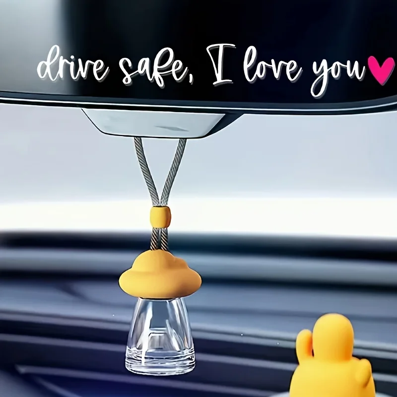 Drive Safe I Love You Sticker Romantic Car Rearview Mirror Vinyl Decal Safety Reminder Waterproof Auto Decor