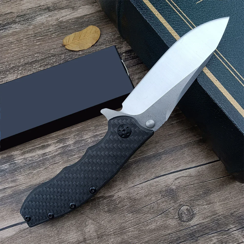 High Quality Folding Knife 0562 D2 Blade Carbon Fiber Handle Outdoor EDC Camping Tools Mountaineering Expedition Knife