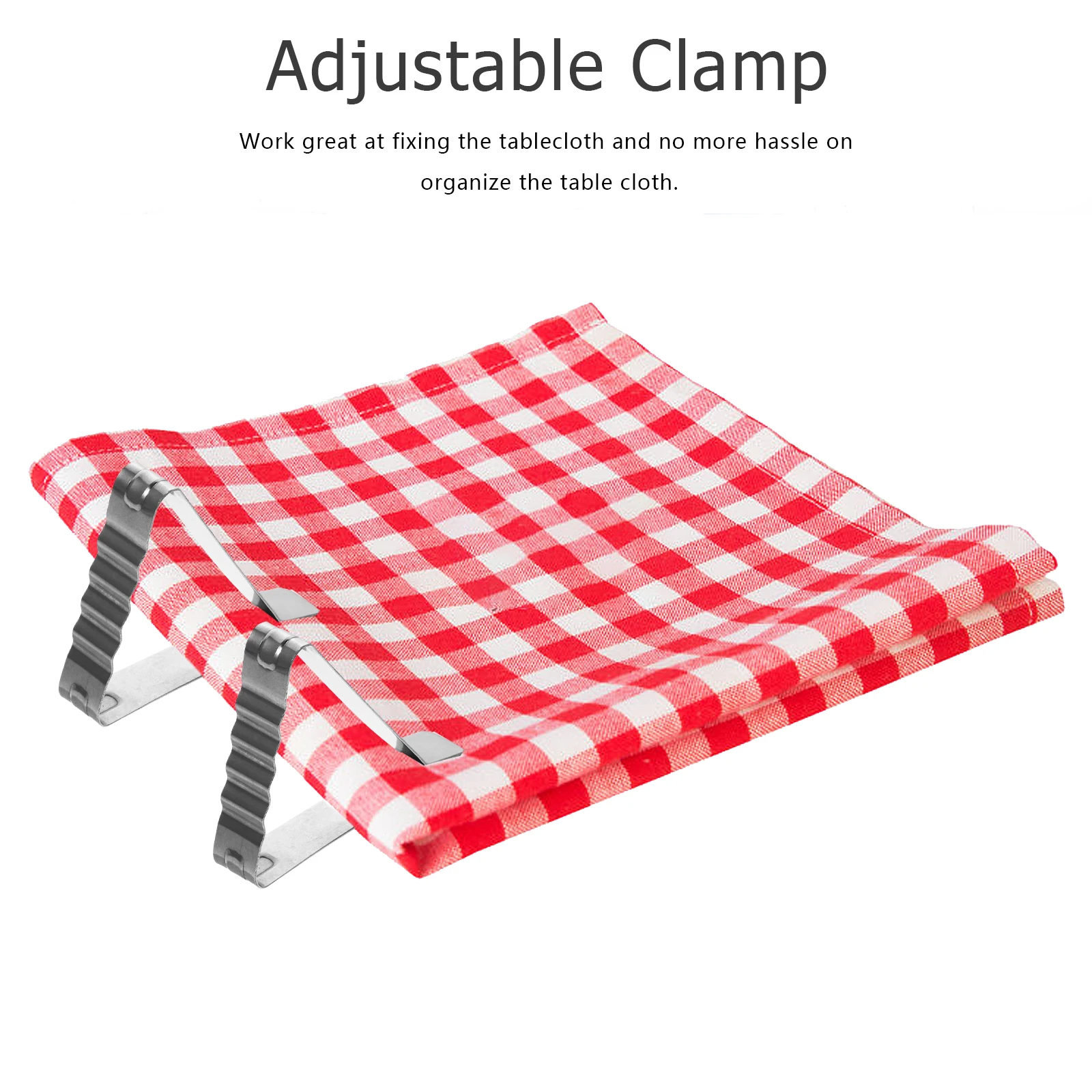

10pcs Tablecloth Clips Stainless Steel Strong Corrugated Design 4.5Cm Thick Clamp Long Chuck Outdoor Picnic Table Cloth Holder