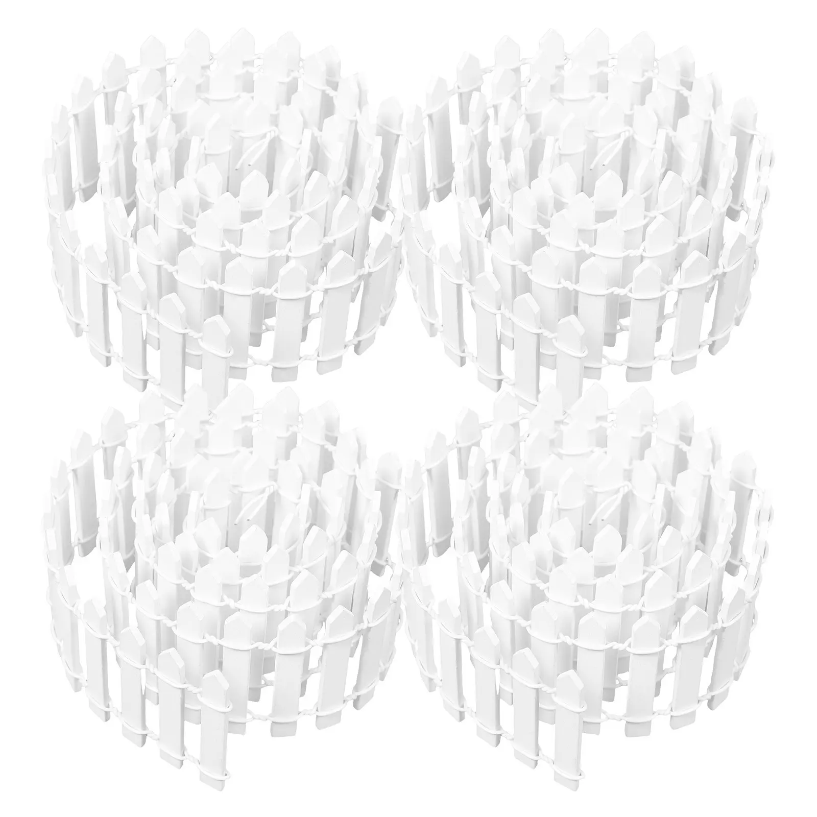 4Pcs White Mini Picket Garden Fence Plastic for Fairy Garden Bonsai Plant Pot Outdoor Decorative Border Border Fence
