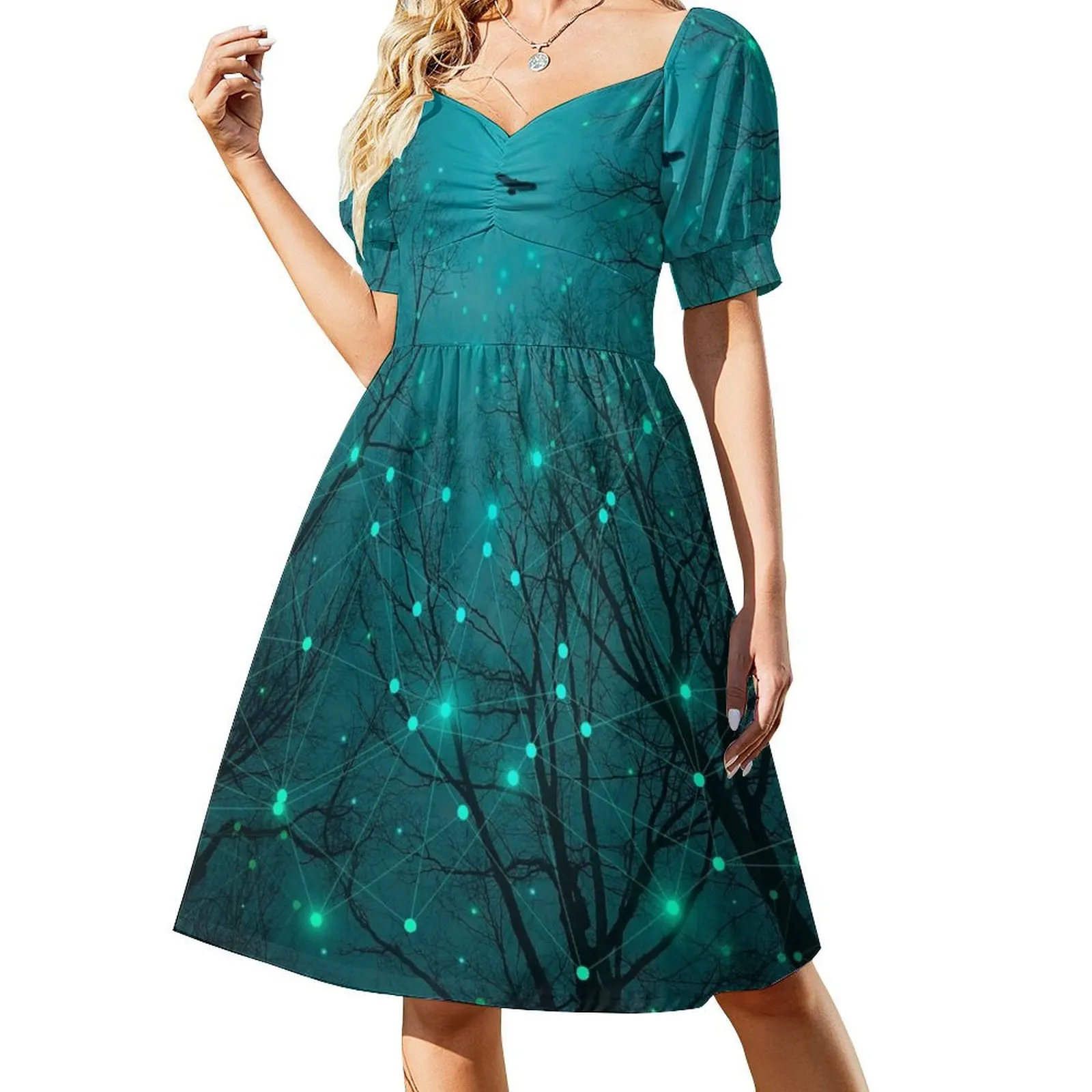 

Silently, One by One, the Stars Blossomed Short Sleeved Dress chic and elegant evening dress Elegant gowns Dress