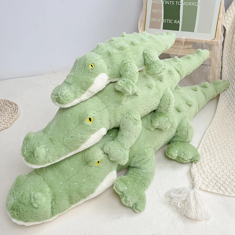 Giant Size Stuffed Crocodile Plush Toy Soft Fluffy Cartoon Cute Animal Huggable Doll For Children Birthday Gift For Friends