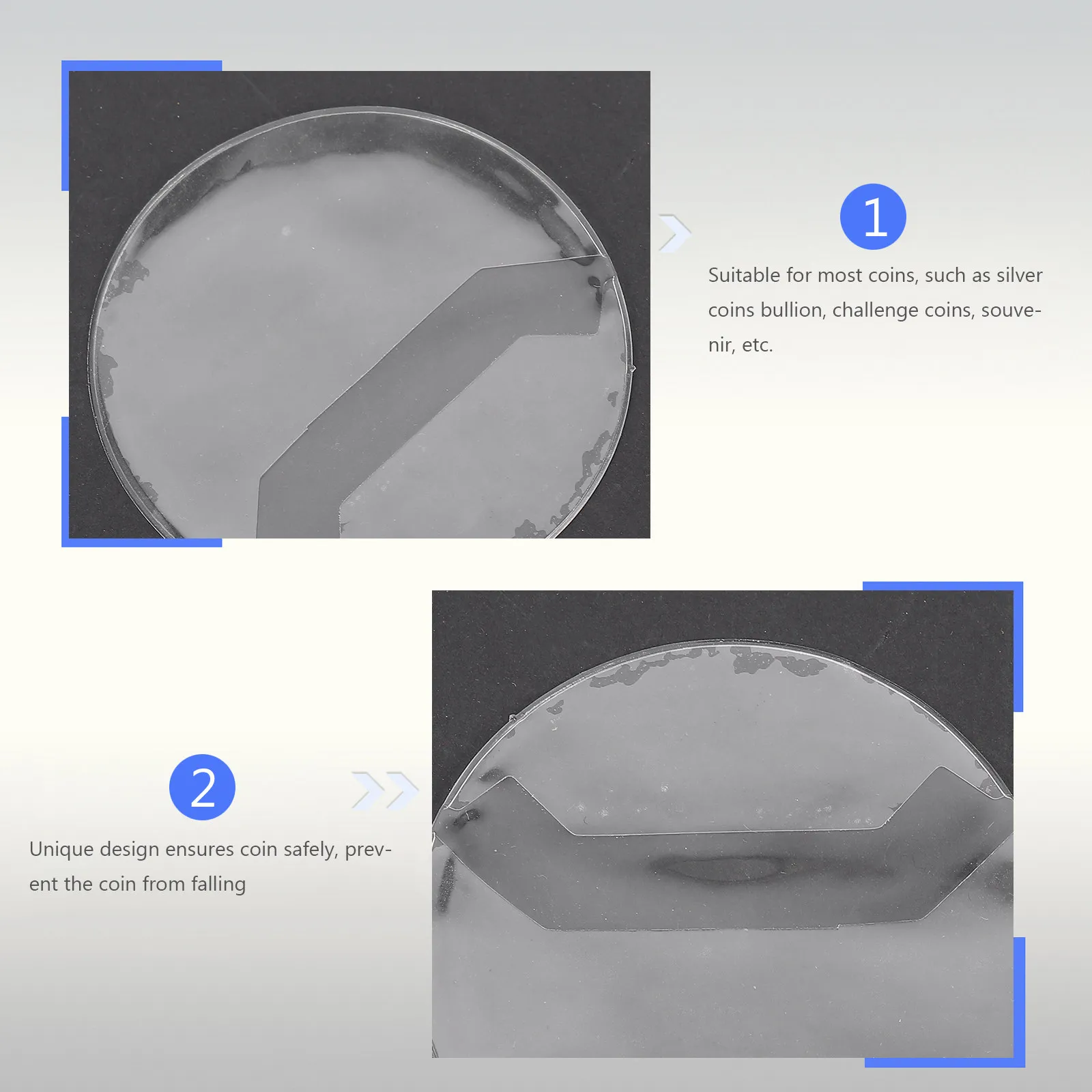 

20 шт. защитных чехлов для значков и монет, прозрачные ПВХ-кейсы для хранения и демонстрации, водонепроницаемые, прочные футляры