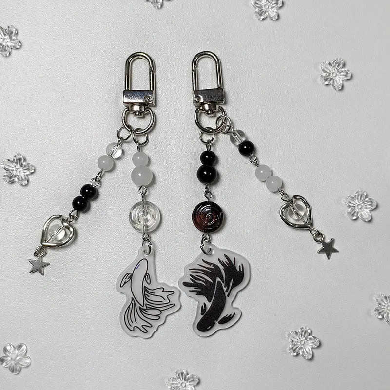Handmade satosugu beaded mobile charm y2k keychain