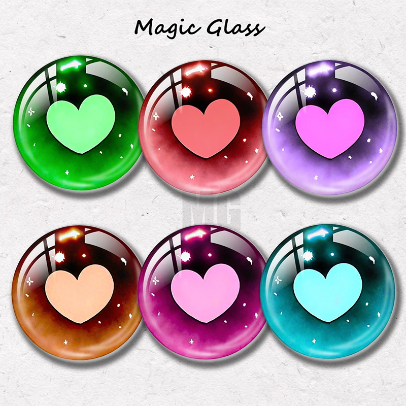 8mm 10mm 12mm 20mm 25mm 30mm 6mm 35mm 50mm 14mm Photo Glass Cabochon Settings Round DIY Jewelry Accessories Galaxy Heart Love