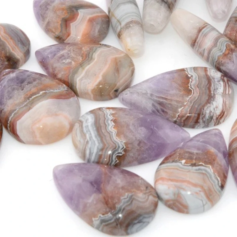 Natural Amethyst Agate Waterdrop Carving 4-6cm Polished Gemstone Craft Home Office Decor
