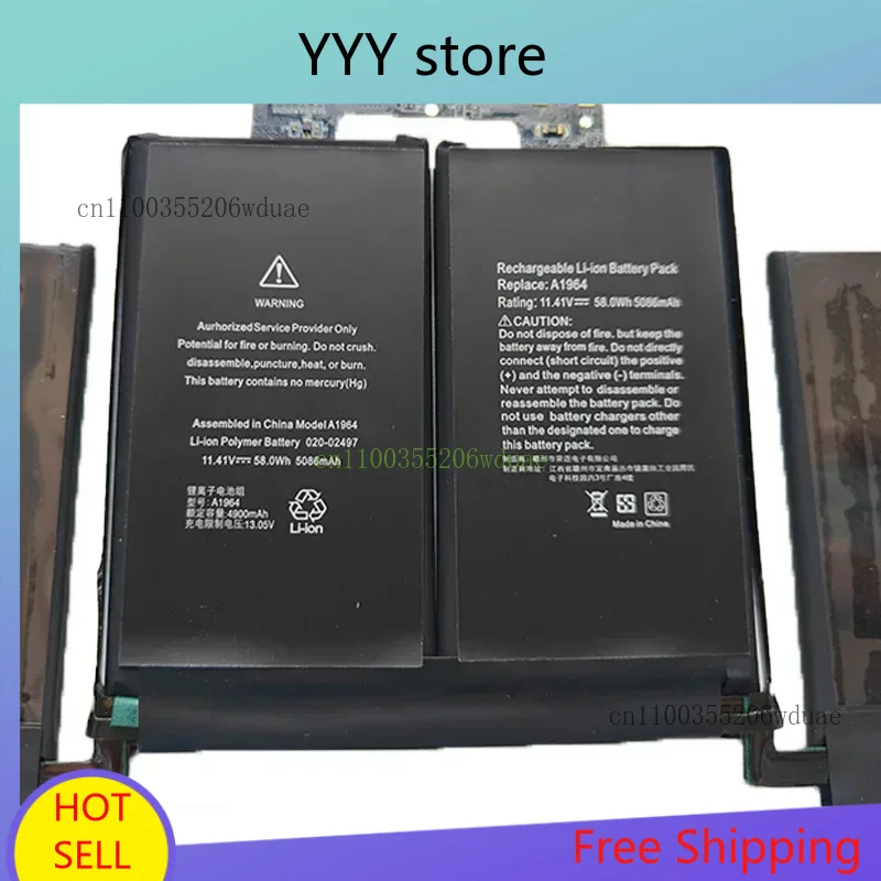 

A1964 Аккумулятор для ноутбука Apple MacBook Pro A1989 13 дюймов (2018/2019) A2251 (2020) EMC3214 EMC3358 020-02497 MR9Q2LL/A 11,41 В 58 Втч