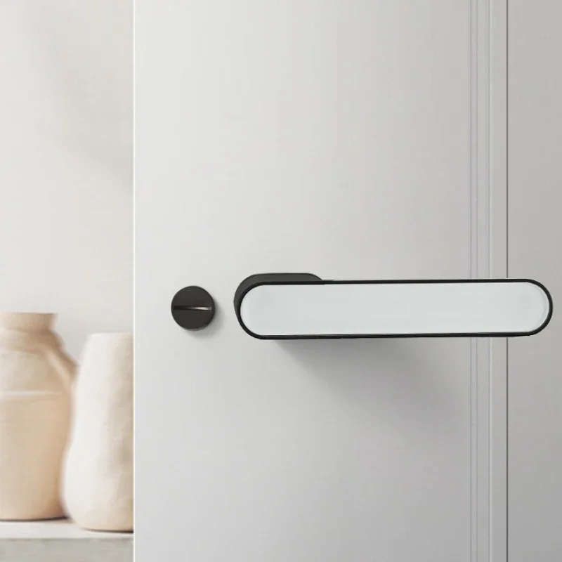 Lock Indoor Bedroom Magnetic Mute Room Door Household White Ecological Door  Modern Wooden Door