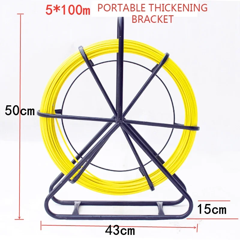 3.4mm*100m Portable Thickened Bracket Lead Threader Electrical Optical Cable Cable Lead Pipe Perforation Dark Pipe Lead Machine