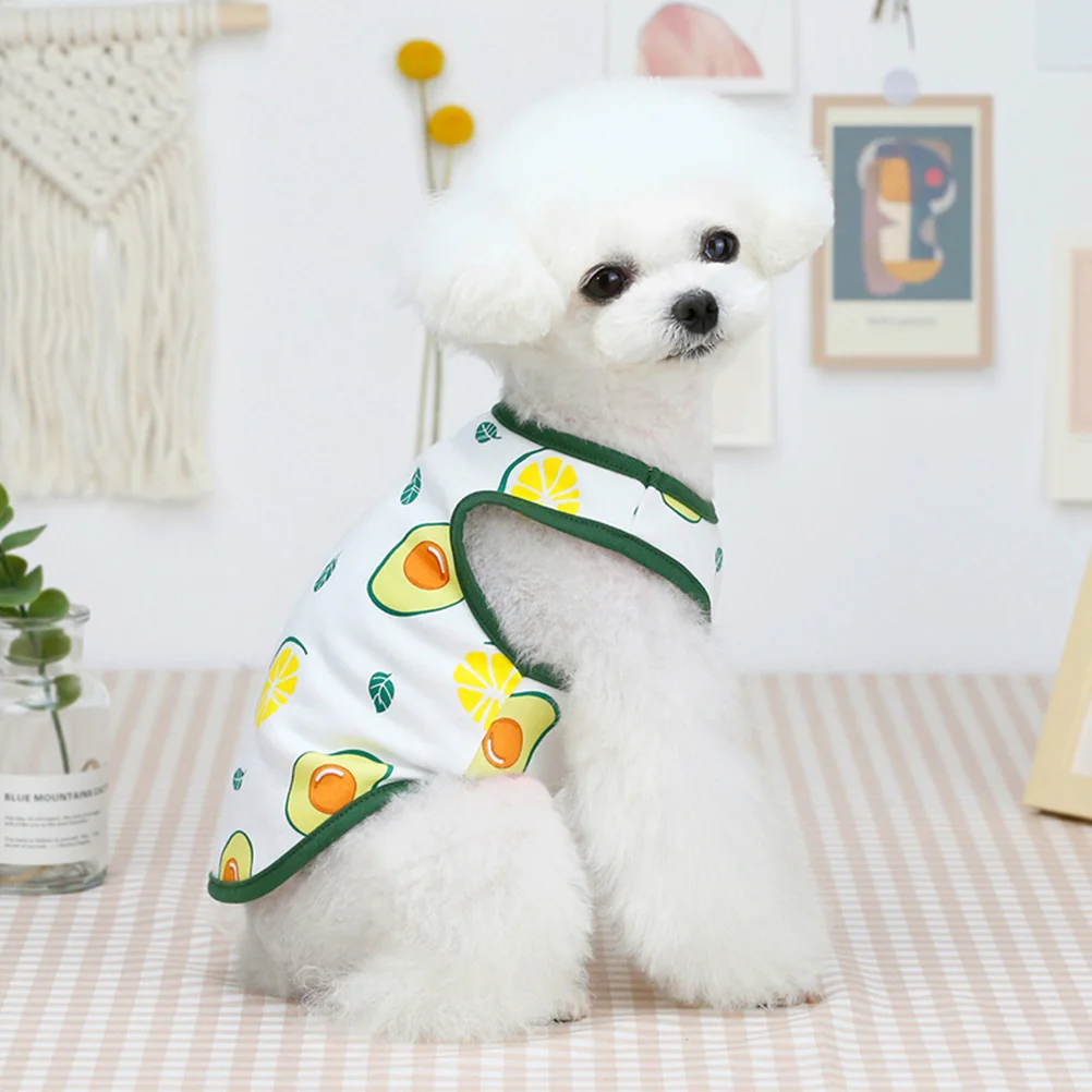 

2 Pcs Vest Fruit Pet Clothes Puppy Shirt Sleeveless Dog Shirts Cat Dress Plain Clothing Small