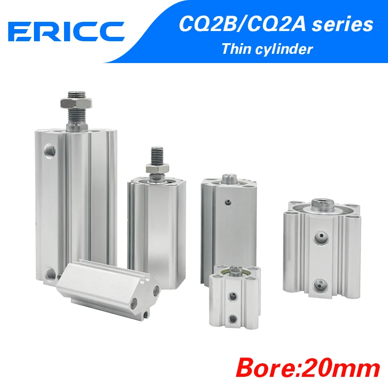 

CQ2B/CDQ2B Double Acting single rod compact pneumatic cylinder Bore 20mm stroke 5/10/15/20/25/30/35/40/45/50mm