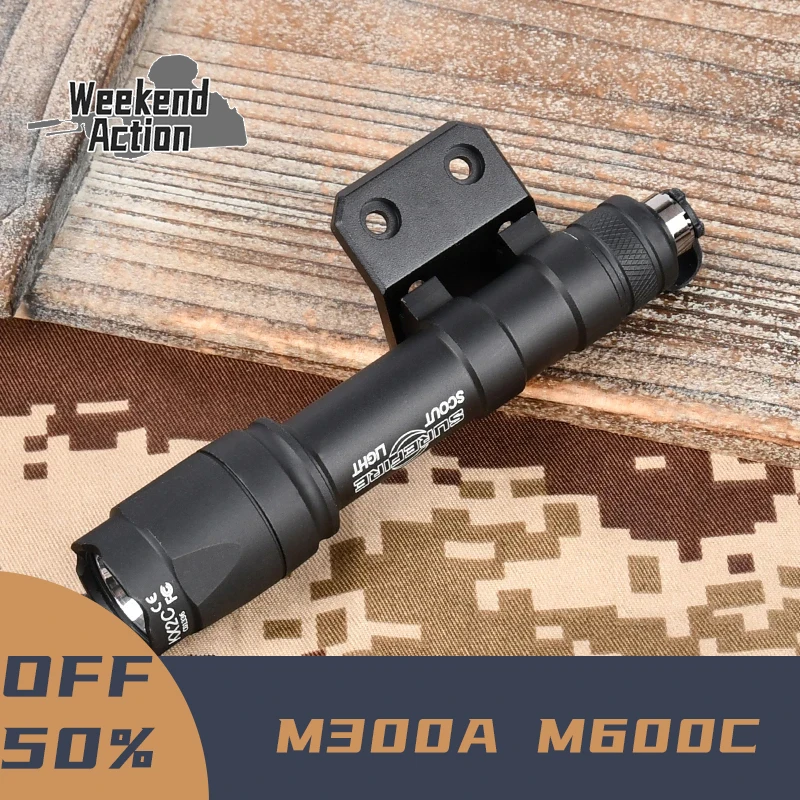 M600C M300A M300 M600 Tactical Flashlight With Hunting Weapon Airsoft Scout Accessory Fit Mlok Keymod Rail Offset Mount