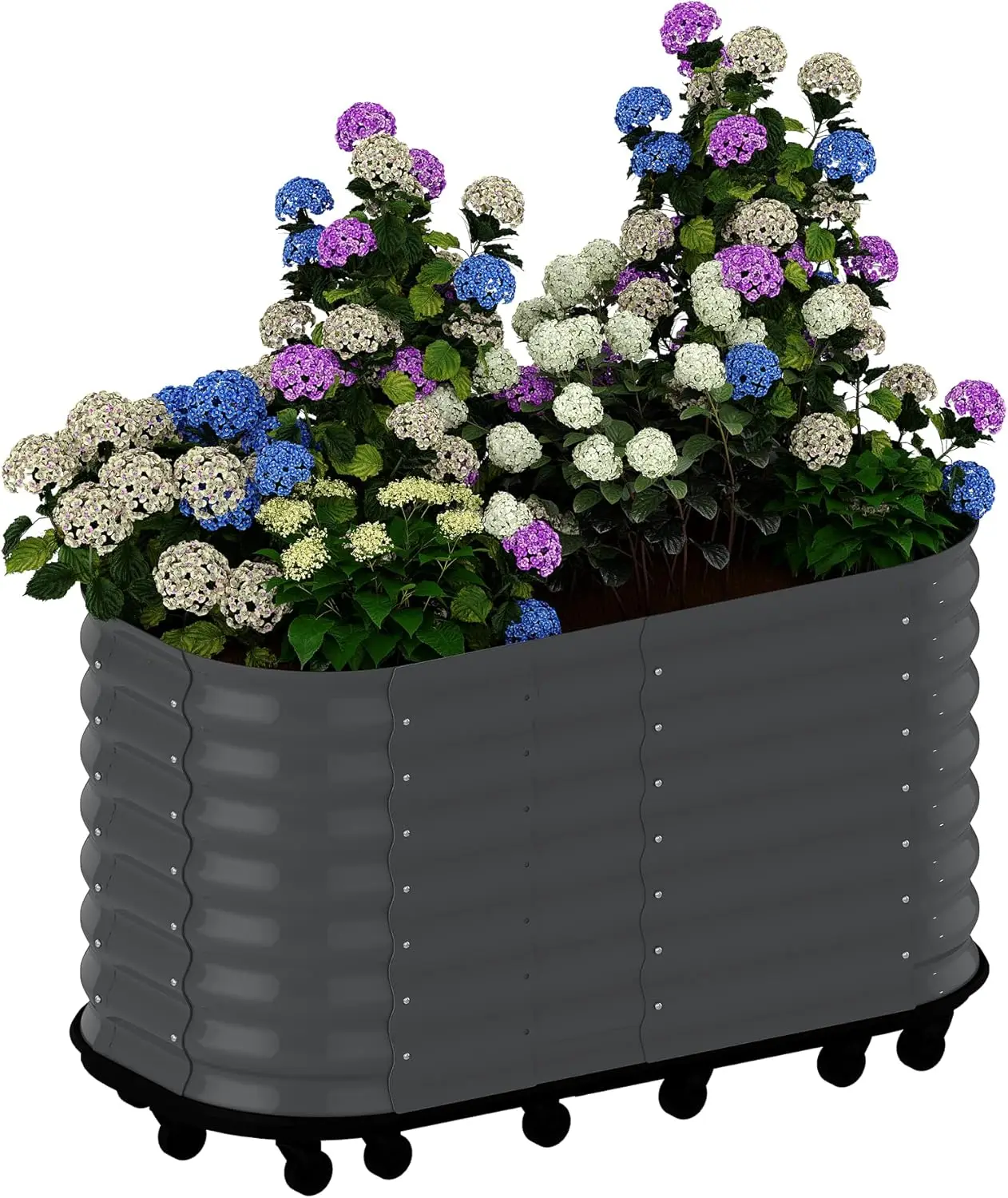 

59x24x28 in Galvanized Raised Garden Bed with Wheels & Water Reservoir – Durable Outdoor Planter Box, Elevated Raised B