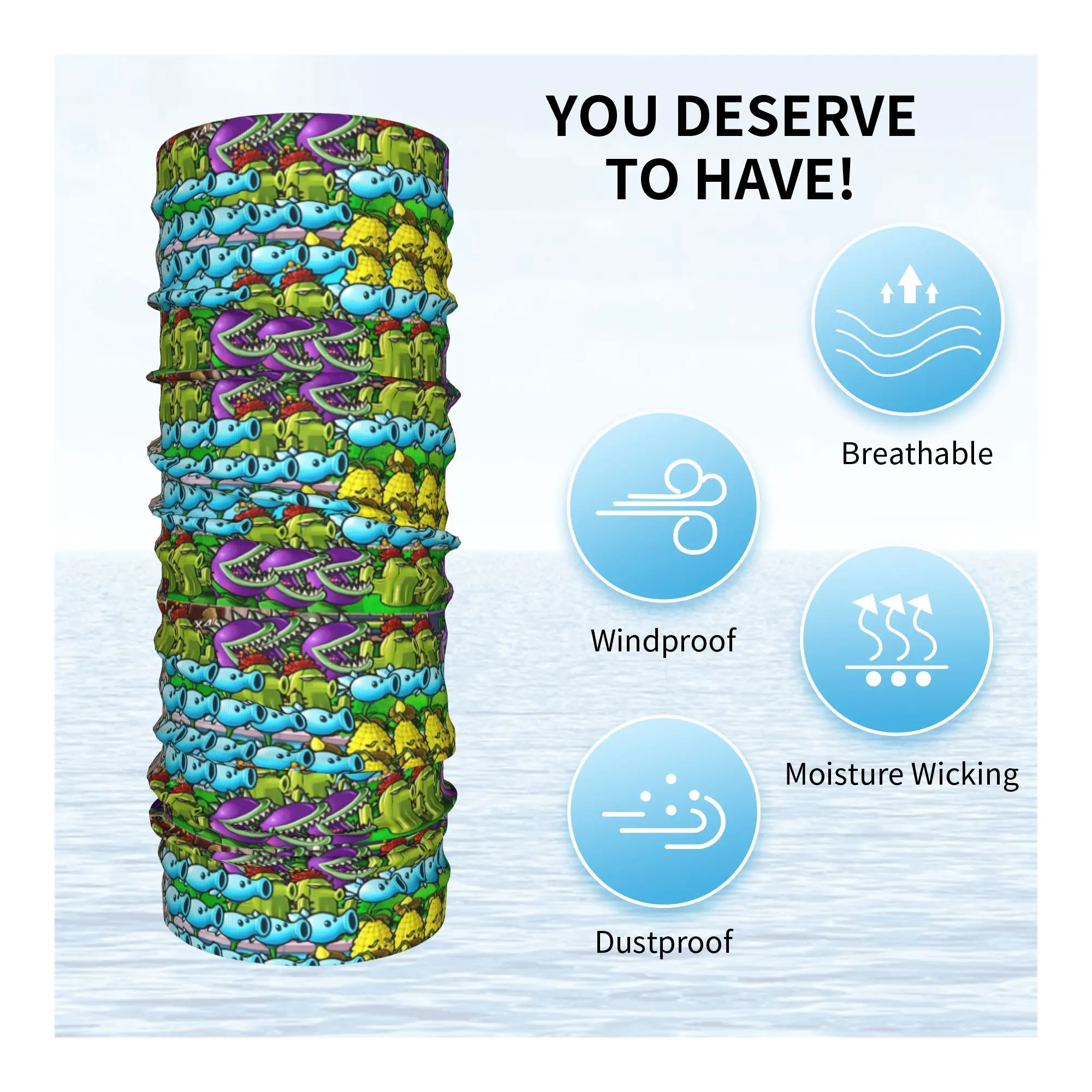 نباتات مخصصة مقابل لعبة الزومبي باندانا الرقبة الجراب للمشي لمسافات طويلة التخييم النساء الرجال التفاف وشاح بالاكلافا أكثر دفئا #3