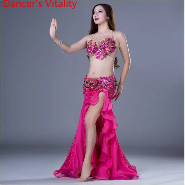 Performance Dancer's Vitality Women Elegant Belly Dance Costumes Girls 2pcs Bra+Skirt Ballroom Dance Suit M,L Lady Style Wear