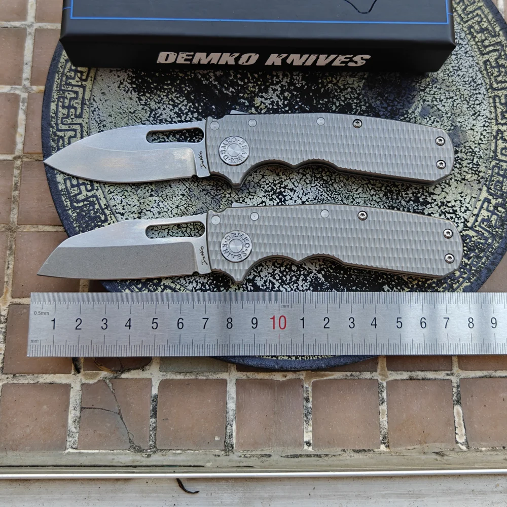New AD Demko Shark Cub Deep Carry Ceramic Bearing Titanium Handle Mark S35VN Pocket Tactical Camping Hunt EDC Tool Folding Knife