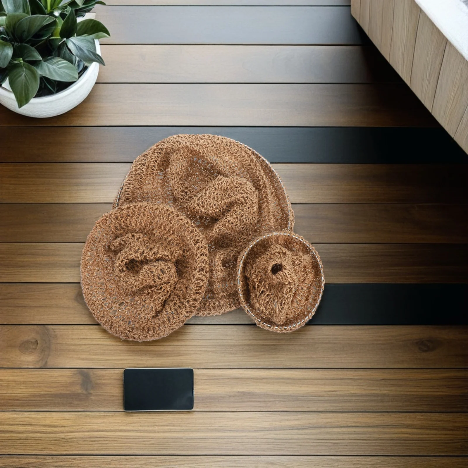 3-個ボヘミアンロープランプシェード手織りペンダントライトシェード素朴な編組ジュートランプカバーレストランホテル家の装飾用