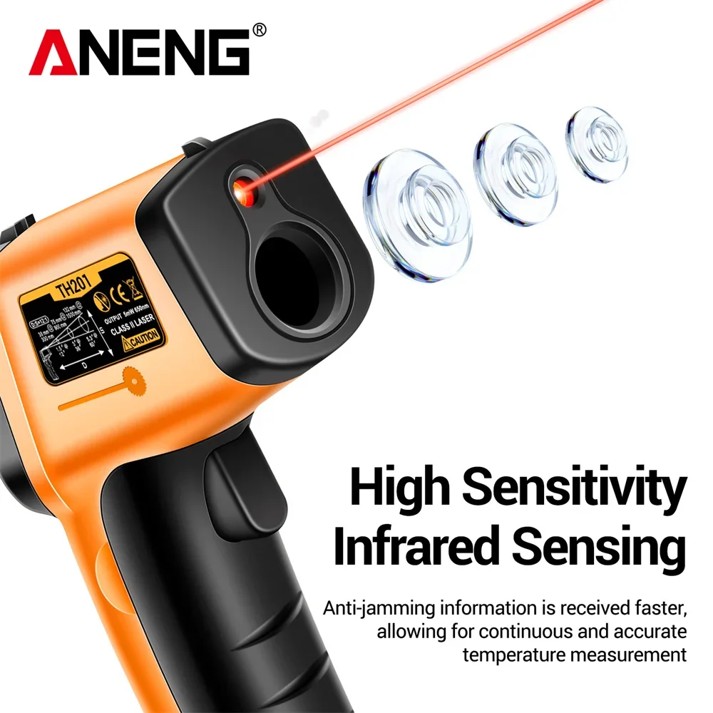 ANENG TH201 Celsius display digital infrared thermometer highly sensitive non-contact temperature measuring gun hygrometer