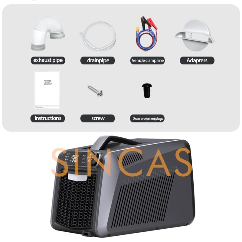 Car Air Conditioner Advanced Black Energy Saving 490W Compressor Refrigeration Portable Mini Mobile Air-Con For Camping Outdoors