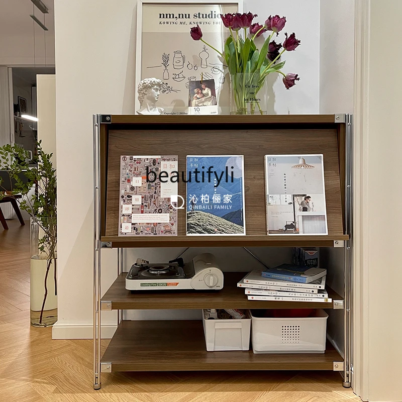 Bedside Table Sofa Side Table Stainless Steel TV Cabinet Locker Module Combination Sideboard Cabinet