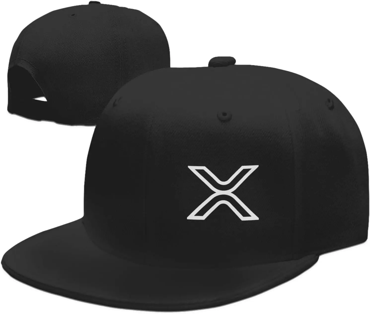 Xrp Ripple Hat Black Flat Brim Trucker Hats Adjustable Trendy Baseball Cap