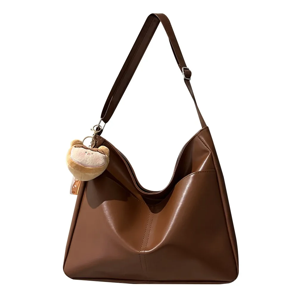 

Модные сумки на плечо из искусственной кожи, винтажные сумки через плечо большой емкости, повседневная простая женская сумка-тоут