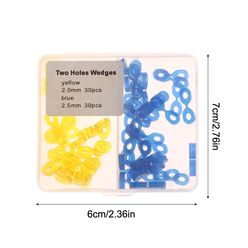 60 ชิ้น Dental Wedge Matrix เมทริกซ์ฟันแยกยางยืดหยุ่น Fixing Wedges 2.0/2.5 มิลลิเมตร Fit Into ใดๆ Interdental Space