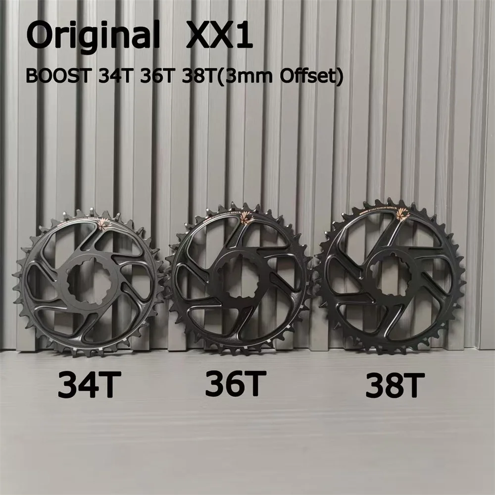 Original sram xx1 nx eagle chainring boost 34t 36t 38t etiqueta de ouro 12s anel de corrente de manivela 3mm