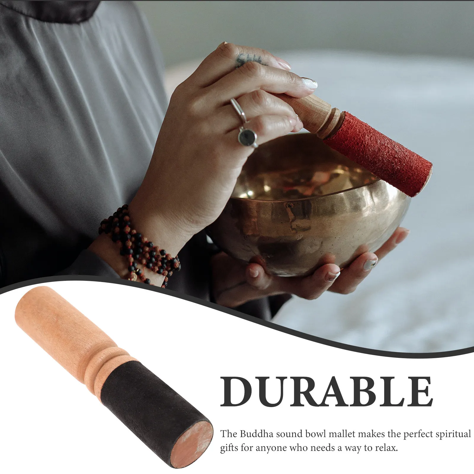 Singing Bowl Mallet Wooden Buddha Sound Bowl Stick for Tibetan Chanting Bowls Relaxation Therapy Calm Vibrations Clear Tone