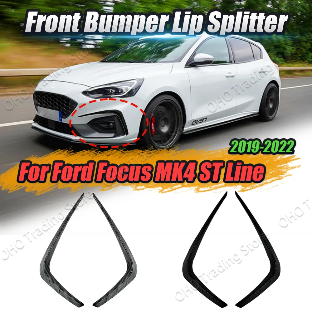 Car Front Bumper Canard Spoiler Diffuser For Ford Focus MK4 ST Line 2019 2020 2021 2022 Splitter Air Vent Trim Body Kits Tuining