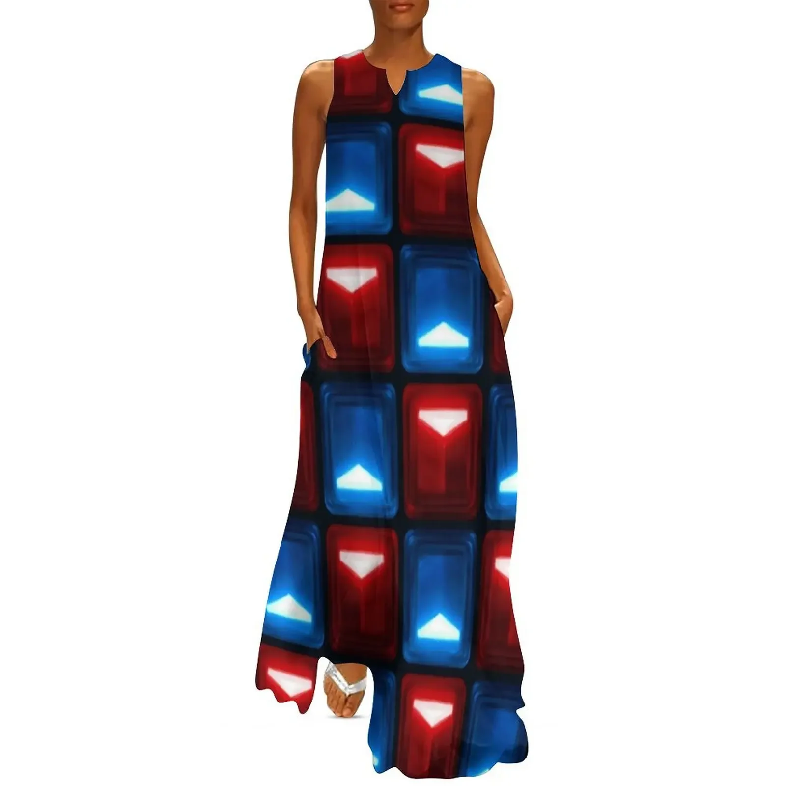 

Beat Saber - V2 Block Pattern Long Dress beach dresses birthday dress for women Dress