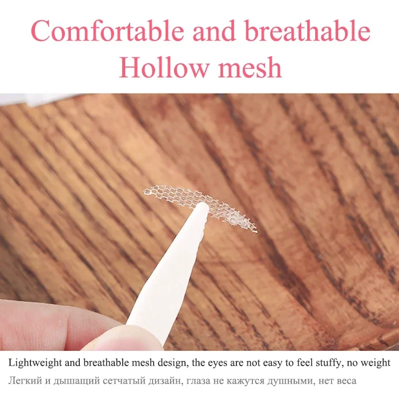 Malla de encaje en forma de pasta para párpados en forma de oliva Invisible doble pliegue cinta adhesiva para sombra de párpados maquillaje de belleza herramienta para párpados 180-480 Uds