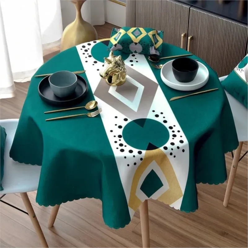 Rural Waterproof Printed Tablecloth Round Table Cover Coffee Table Cloth Cotton Linen Cover Cloth Home Room Decor Aesthetic