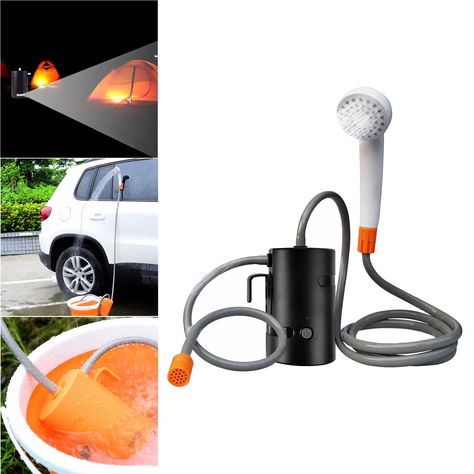 Handheld Electric Shower w/ USB Rechargeable Portable for Camping Traveling Hiking Outdoor Backpacking