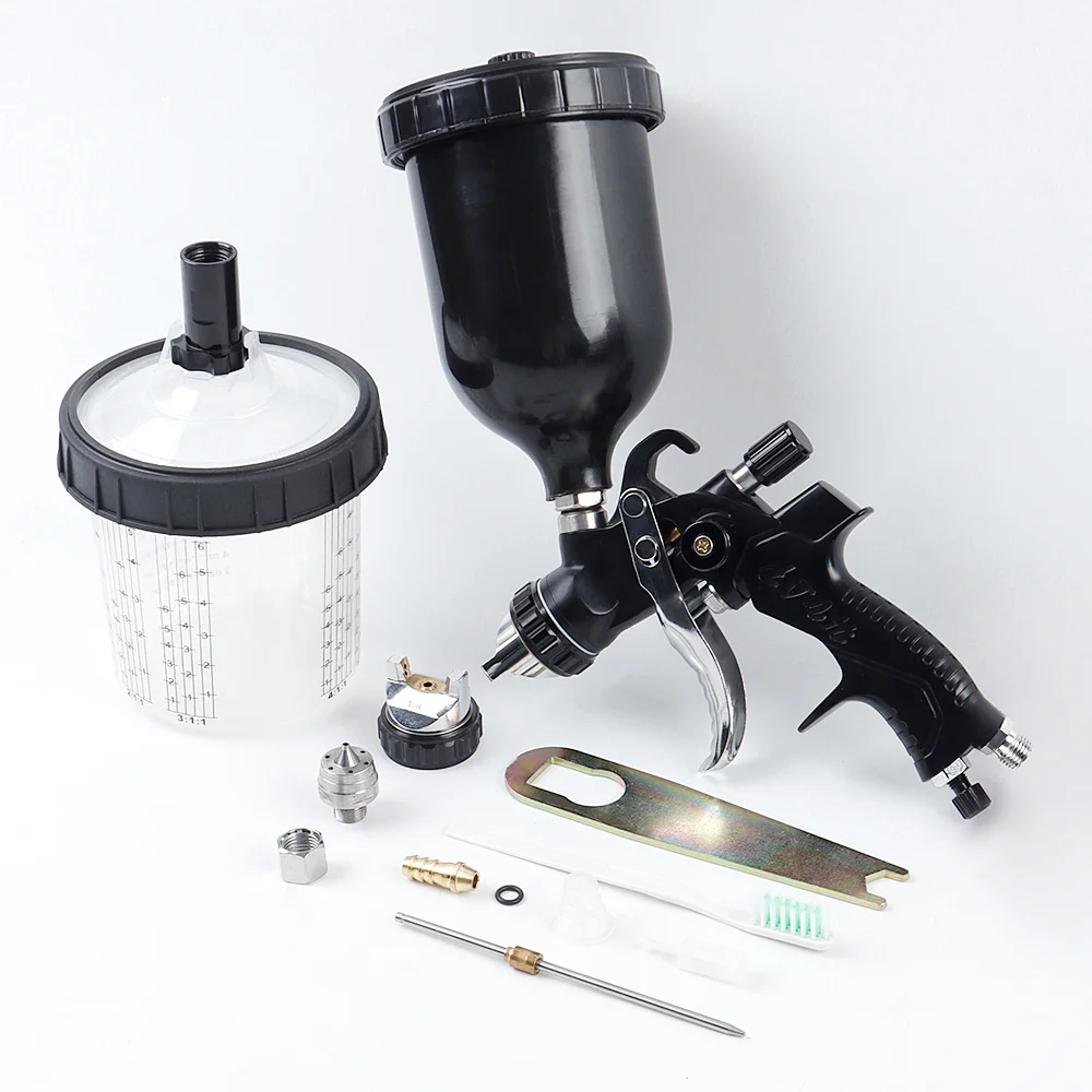 

Профессиональный краскопульт HVLP с адаптером и 10-ю ёмкостями для смешивания, пневматические инструменты для покраски автомобилей, сопло 1,3 и 1,8 мм, для покрытий на водной основе
