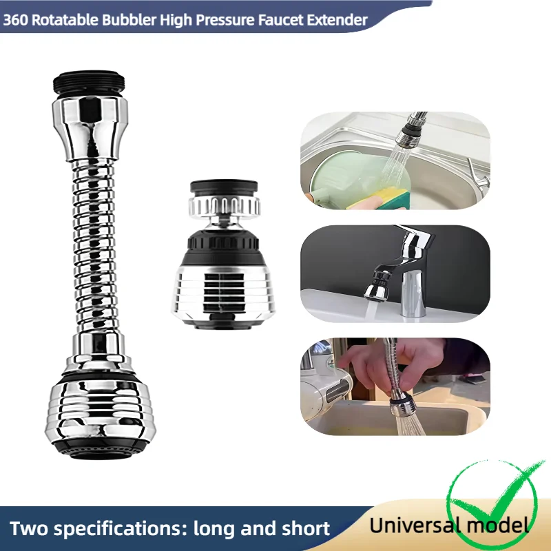 360° Rotating Kitchen Faucet Pressurized Anti-Splash Extended Filter Foam Universal Faucet Head Sprayer for Kitchen