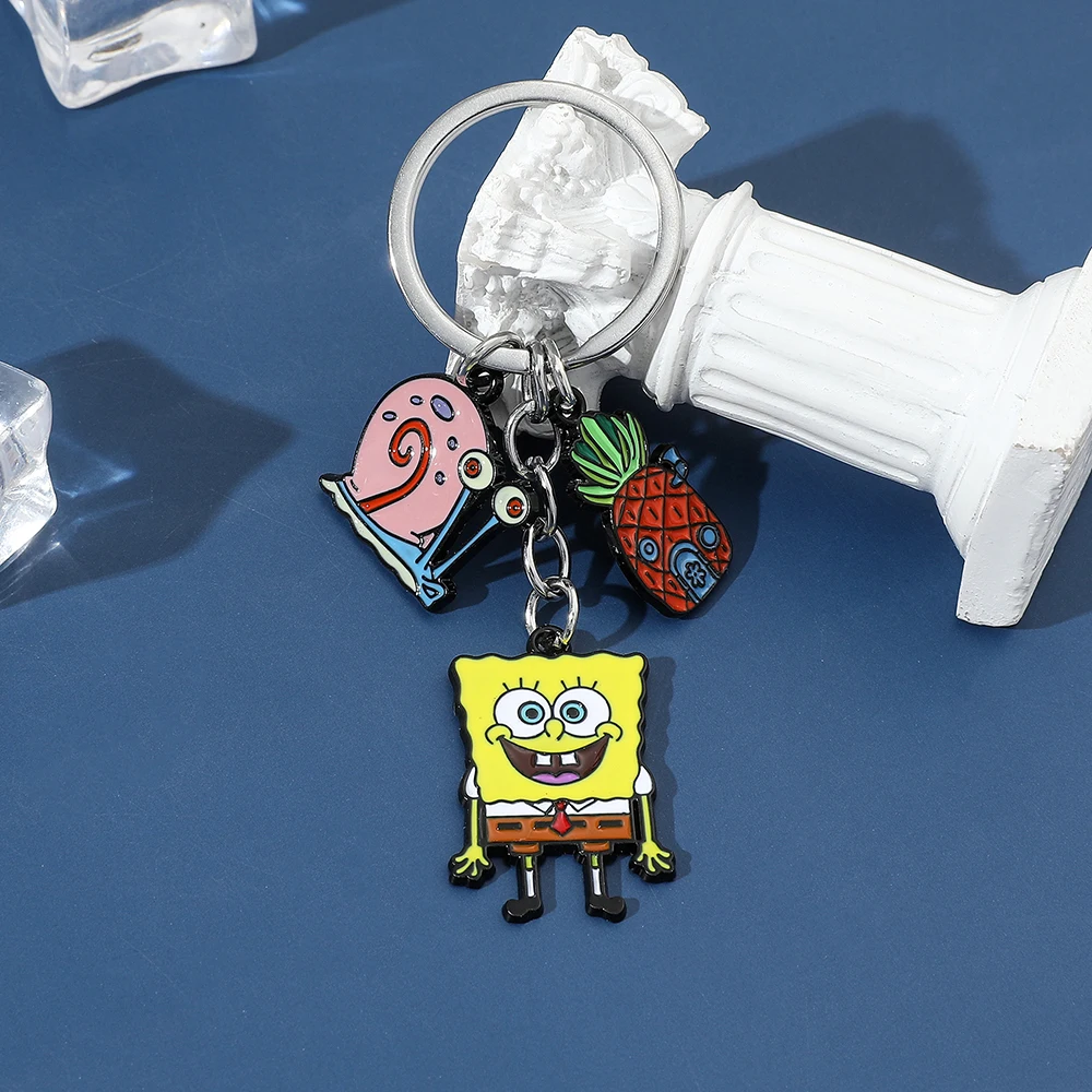 Classic Cartoon Anime SpongeBob SquarePants Keychain Cute Cartoon Figure Pendant Accessories Kawaii SpongeBob Pendant Keychain