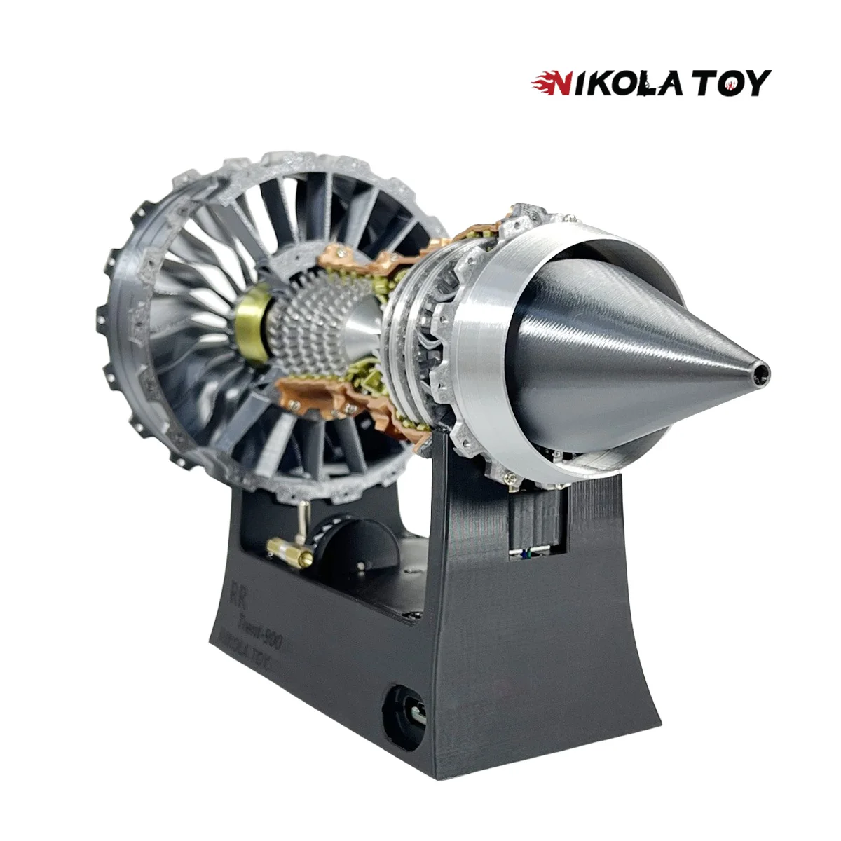 NIKOLATOY TR900 Turbofan Engine Model USB Fan 25cm Automatic Adsorption Creative Turbofan Modeling Desktop Fan Desk Decoration