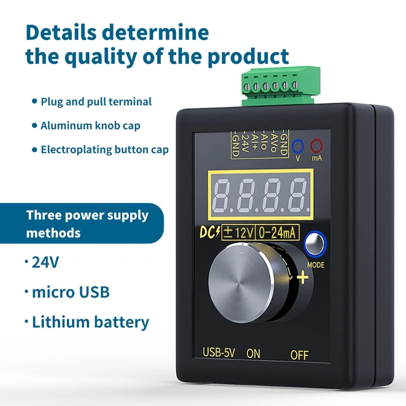 SG-002 Voltage Current Signal Generator Rechargeable Battery Pocket Adjustable Analog 0-5V 0-10V 4-20mA Transmitter Electronic