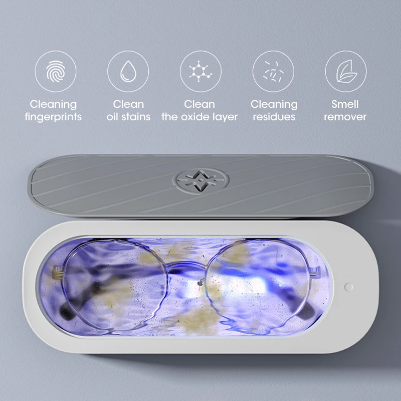 Ultrasonic Cleaning Machine USB Rechargeable High Frequency Vibration Wash Cleaner Eyeglass Necklace Jewelry Dentures Cleaner