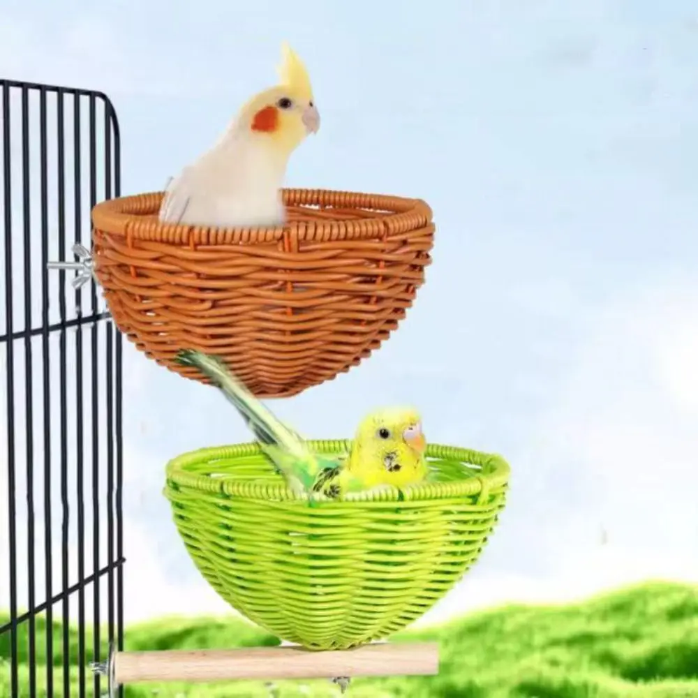 

Bite Resistant Imitation Woven Bird Nest Wear-resistant Wall Mount Hanging Bird House Breathable Handwoven Bird House Garden