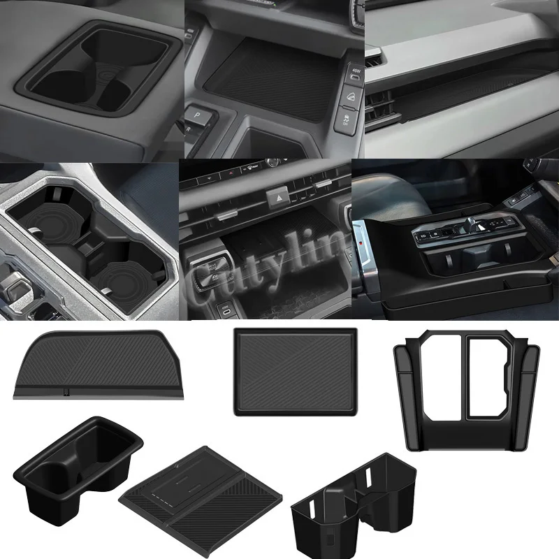 L/RHD لـ Toyato Rav4 RAV 4 2026 2027 سيليكون المطاط والعتاد التحول تخزين لوحة حامل كوب الماء وسادة ملحقات الشحن اللاسلكي