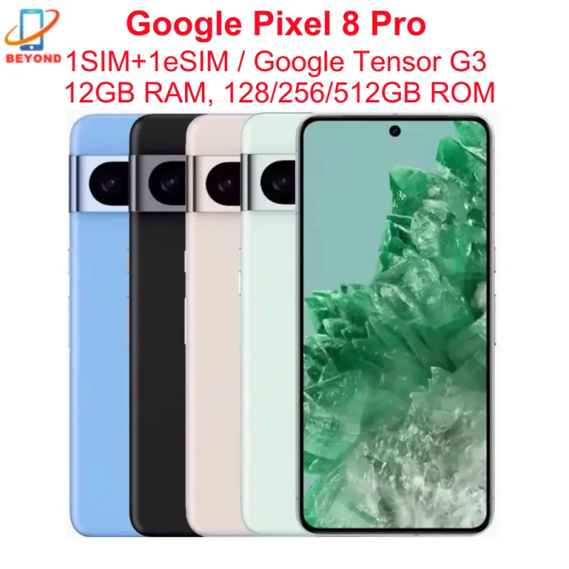 Google Pixel 8 Pro 5G 8pro 6,7 "OLED 12GB RAM 128/256 ROM NFC Octa Core Google Tensor G3 Original desbloqueado teléfono móvil Android