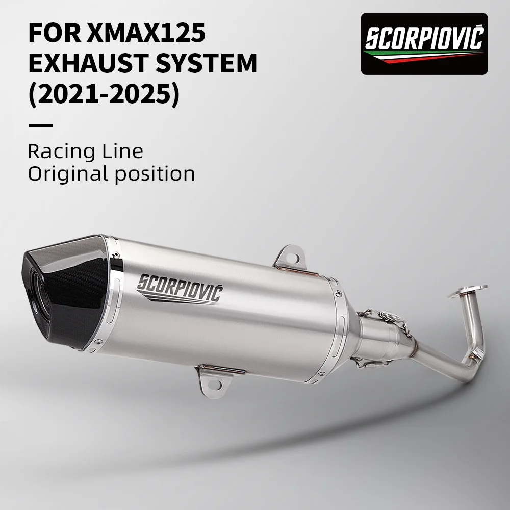 

Slip On 2021-2025 51mm Stainless Steel Front Link Pipe Exhaust System With DB Killer Muffler For XMAX125,XMAX125