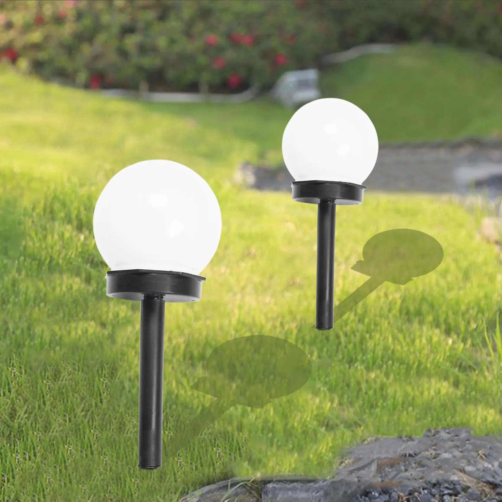 

4 шт./компл. уличные светодиодные солнечные светильники для сада, водонепроницаемые ландшафтные светильники для газона и дорожек, садовые ночники, белые - A45M