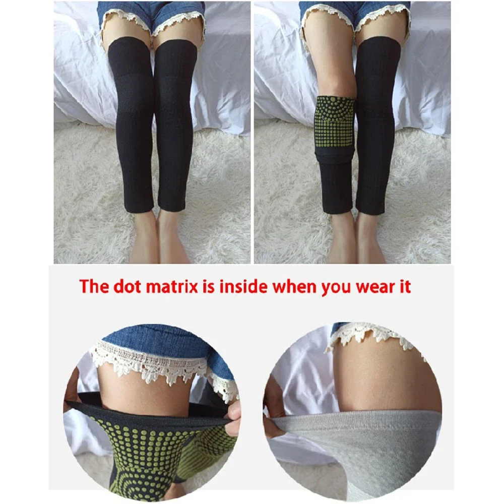 Extended Thick Aloe Warm Knee Pads, Unisex Joint Protection for Cycling, Long Tube Design, Men and Women, Winter Leg Warmers
