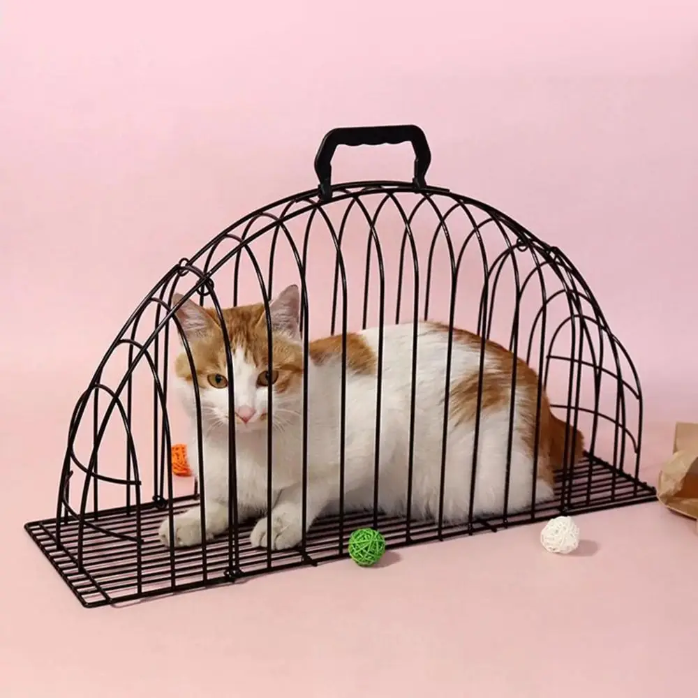 Metal Simple Cat Bath Cage Fixed Anti Biting Wash Cat Cage Anti Seizing Lightweight Cleaning Pet Cage Cat Beauty Accessorie