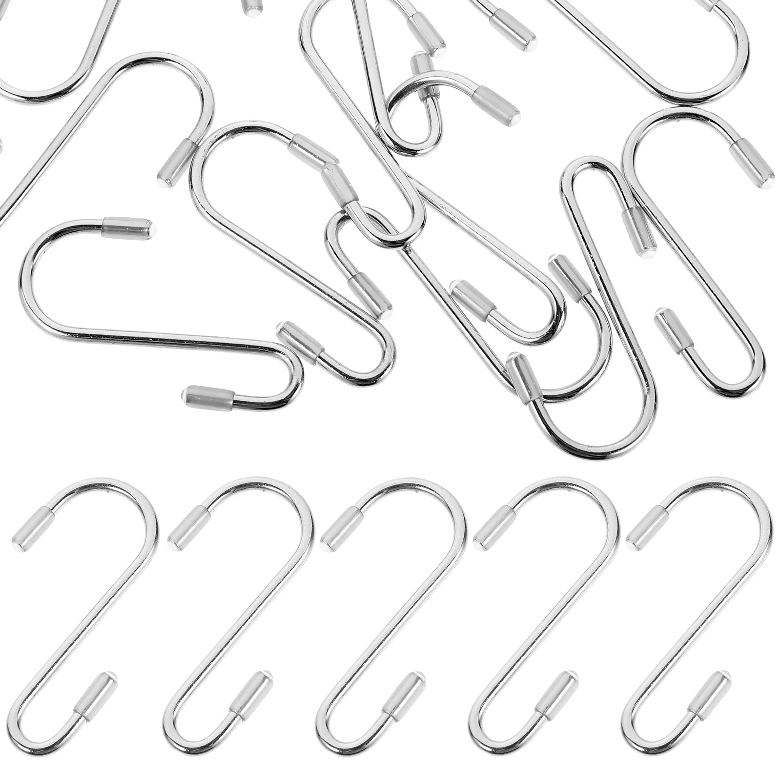 

12pcs Duty Iron Kitchen Utensil Hangers Closet Hand Towel Hook Storage Space Saving Transparent S Hooks Covers
